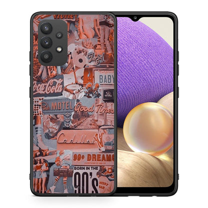 Θήκη Samsung A32 4G Born In 90s από τη Smartfits με σχέδιο στο πίσω μέρος και μαύρο περίβλημα | Samsung A32 4G Born In 90s case with colorful back and black bezels