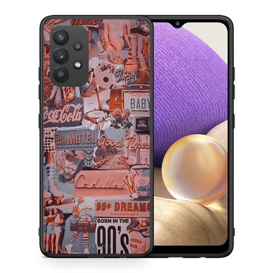 Θήκη Samsung A32 4G Born In 90s από τη Smartfits με σχέδιο στο πίσω μέρος και μαύρο περίβλημα | Samsung A32 4G Born In 90s case with colorful back and black bezels