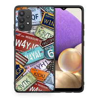 Thumbnail for Θήκη Samsung A32 4G Car Plates από τη Smartfits με σχέδιο στο πίσω μέρος και μαύρο περίβλημα | Samsung A32 4G Car Plates case with colorful back and black bezels