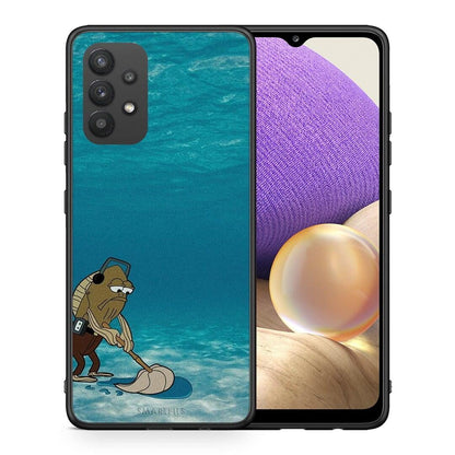 Θήκη Samsung A32 4G Clean The Ocean από τη Smartfits με σχέδιο στο πίσω μέρος και μαύρο περίβλημα | Samsung A32 4G Clean The Ocean case with colorful back and black bezels