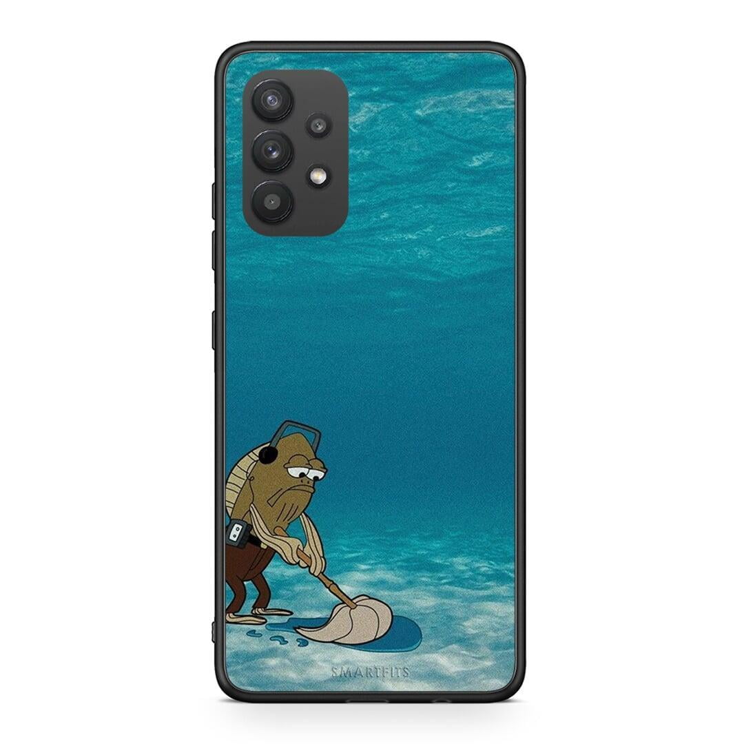 Samsung A32 4G Clean The Ocean Θήκη από τη Smartfits με σχέδιο στο πίσω μέρος και μαύρο περίβλημα | Smartphone case with colorful back and black bezels by Smartfits