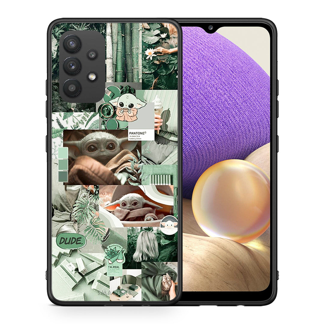Θήκη Αγίου Βαλεντίνου Samsung A32 4G Collage Dude από τη Smartfits με σχέδιο στο πίσω μέρος και μαύρο περίβλημα | Samsung A32 4G Collage Dude case with colorful back and black bezels