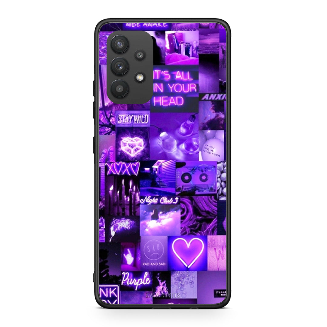 Samsung A32 4G Collage Stay Wild Θήκη Αγίου Βαλεντίνου από τη Smartfits με σχέδιο στο πίσω μέρος και μαύρο περίβλημα | Smartphone case with colorful back and black bezels by Smartfits