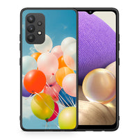 Thumbnail for Θήκη Samsung A32 4G Colorful Balloons από τη Smartfits με σχέδιο στο πίσω μέρος και μαύρο περίβλημα | Samsung A32 4G Colorful Balloons case with colorful back and black bezels