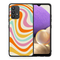 Thumbnail for Θήκη Samsung A32 4G Colourful Waves από τη Smartfits με σχέδιο στο πίσω μέρος και μαύρο περίβλημα | Samsung A32 4G Colourful Waves case with colorful back and black bezels