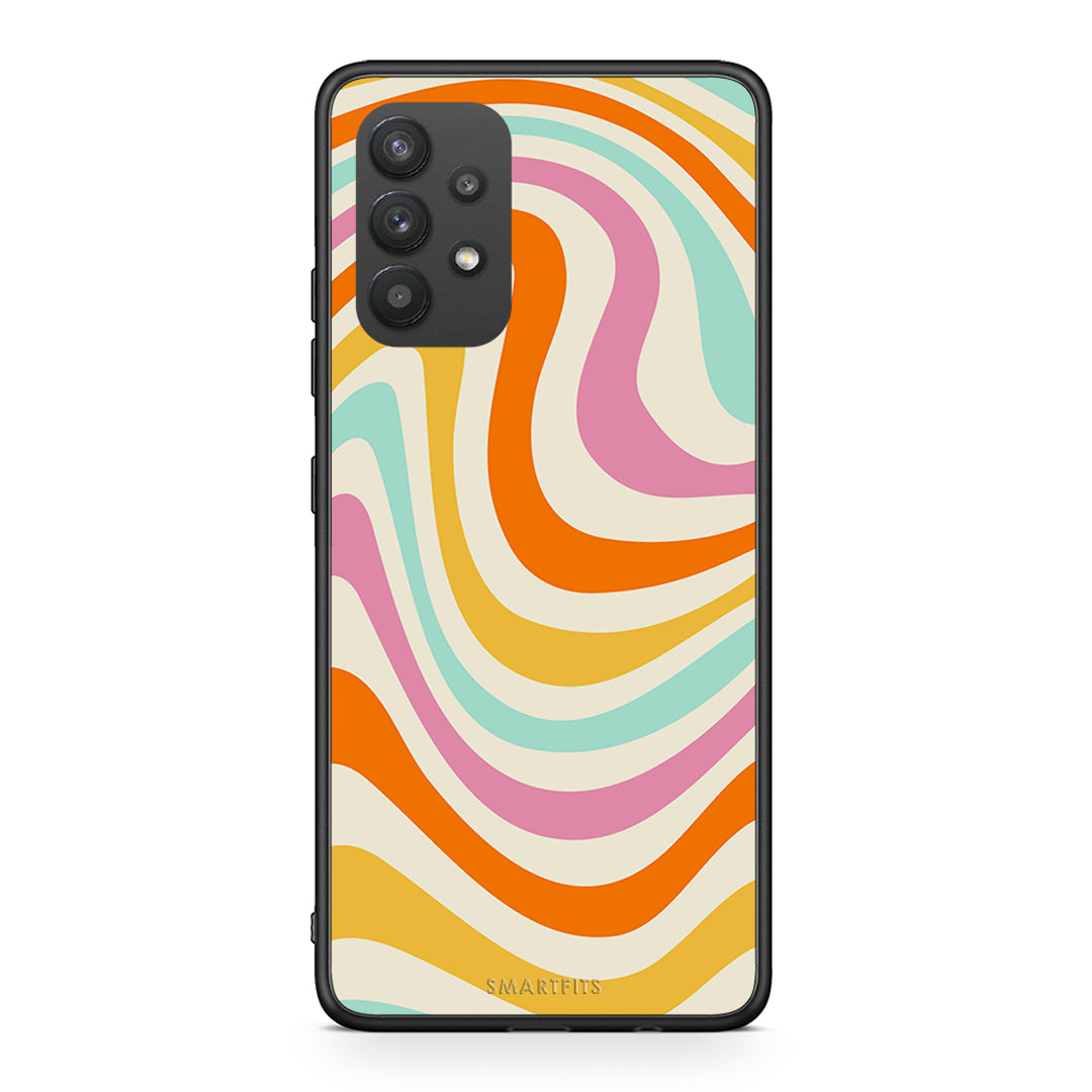 Samsung A32 4G Colourful Waves θήκη από τη Smartfits με σχέδιο στο πίσω μέρος και μαύρο περίβλημα | Smartphone case with colorful back and black bezels by Smartfits