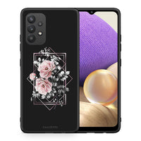 Thumbnail for Θήκη Samsung A32 4G Frame Flower από τη Smartfits με σχέδιο στο πίσω μέρος και μαύρο περίβλημα | Samsung A32 4G Frame Flower case with colorful back and black bezels