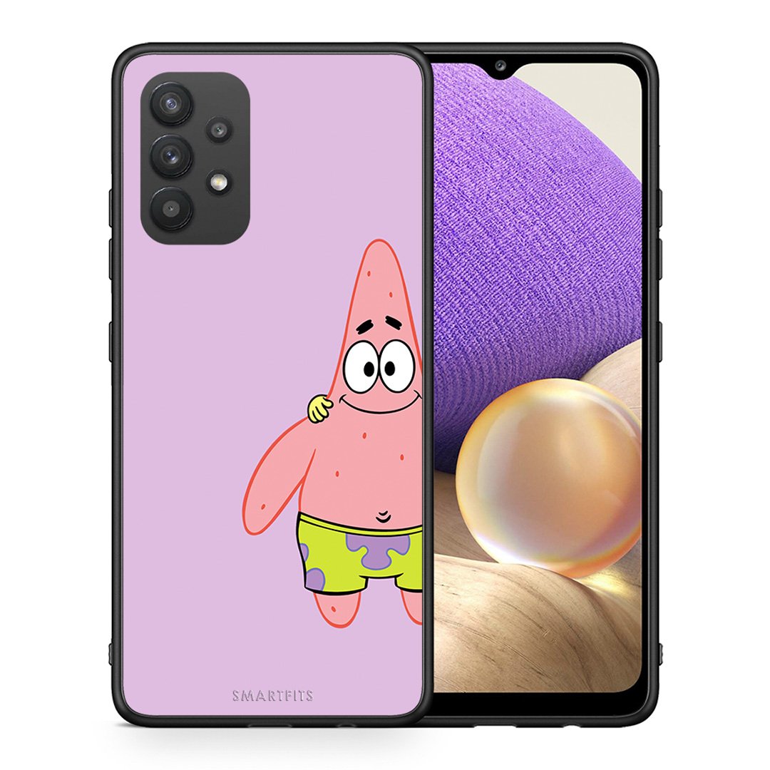 Θήκη Samsung A32 4G Friends Patrick από τη Smartfits με σχέδιο στο πίσω μέρος και μαύρο περίβλημα | Samsung A32 4G Friends Patrick case with colorful back and black bezels
