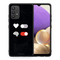 Thumbnail for Θήκη Αγίου Βαλεντίνου Samsung A32 4G Heart Vs Brain από τη Smartfits με σχέδιο στο πίσω μέρος και μαύρο περίβλημα | Samsung A32 4G Heart Vs Brain case with colorful back and black bezels