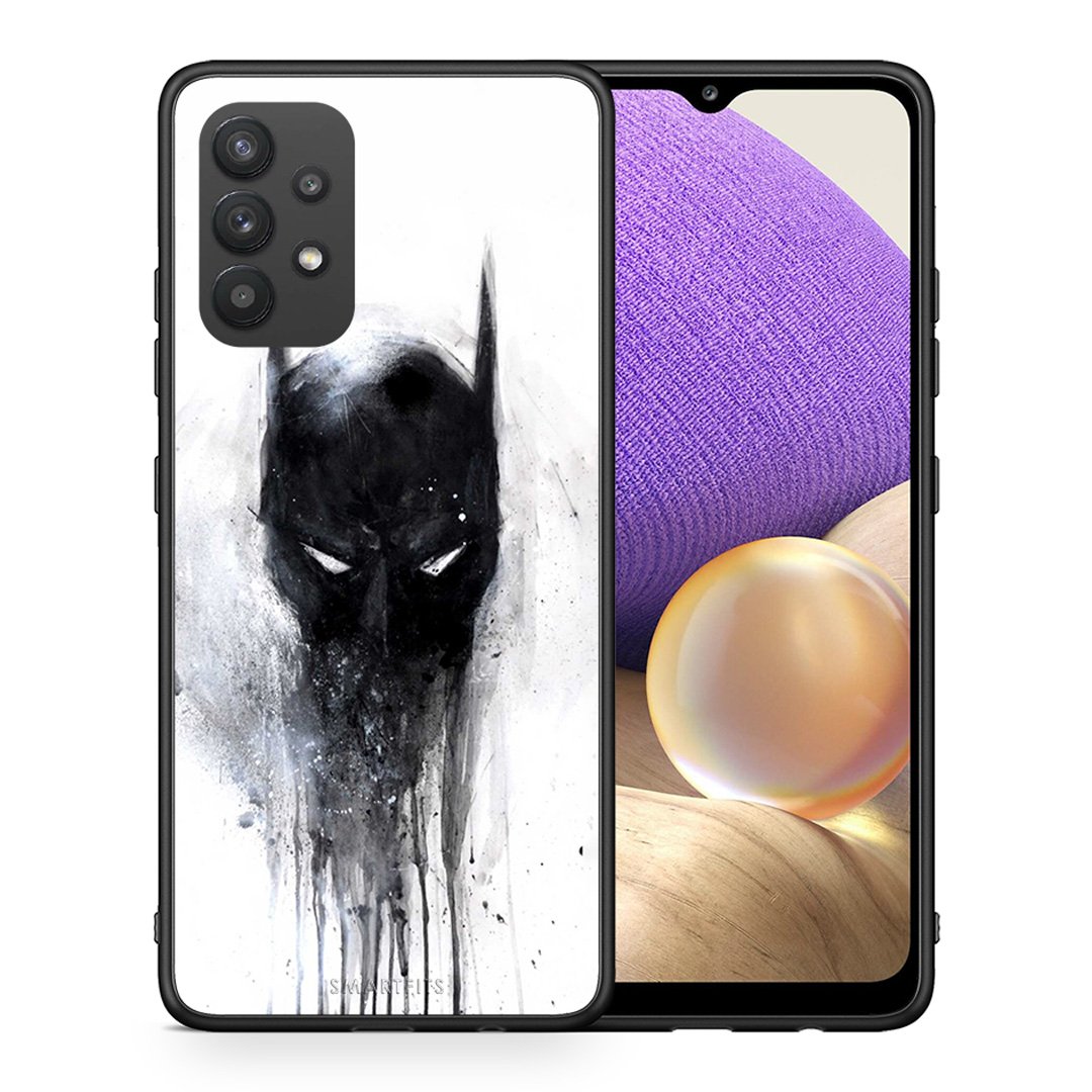 Θήκη Samsung A32 4G Paint Bat Hero από τη Smartfits με σχέδιο στο πίσω μέρος και μαύρο περίβλημα | Samsung A32 4G Paint Bat Hero case with colorful back and black bezels
