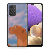 Thumbnail for Θήκη Αγίου Βαλεντίνου Samsung A32 4G Lion Love 2 από τη Smartfits με σχέδιο στο πίσω μέρος και μαύρο περίβλημα | Samsung A32 4G Lion Love 2 case with colorful back and black bezels
