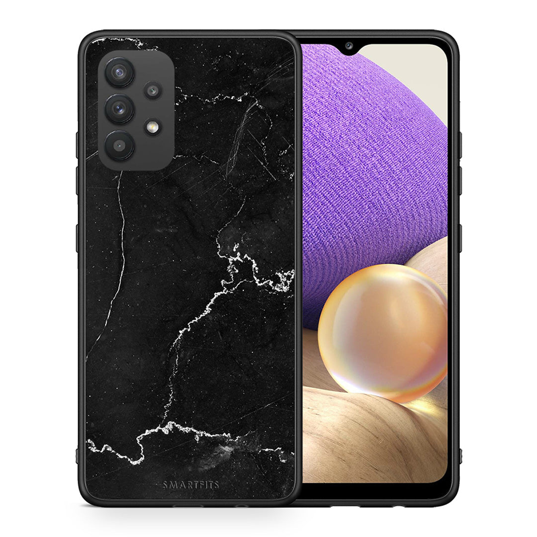 Θήκη Samsung A32 4G Marble Black από τη Smartfits με σχέδιο στο πίσω μέρος και μαύρο περίβλημα | Samsung A32 4G Marble Black case with colorful back and black bezels