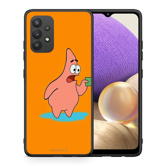 Θήκη Αγίου Βαλεντίνου Samsung A32 4G No Money 1 από τη Smartfits με σχέδιο στο πίσω μέρος και μαύρο περίβλημα | Samsung A32 4G No Money 1 case with colorful back and black bezels