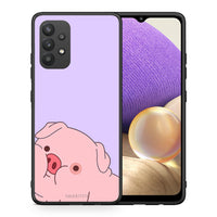 Thumbnail for Θήκη Αγίου Βαλεντίνου Samsung A32 4G Pig Love 2 από τη Smartfits με σχέδιο στο πίσω μέρος και μαύρο περίβλημα | Samsung A32 4G Pig Love 2 case with colorful back and black bezels