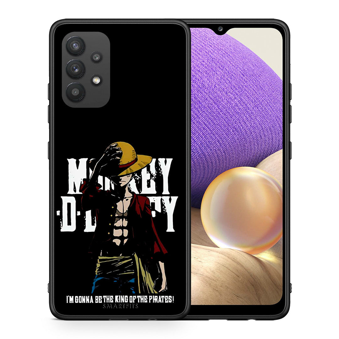 Θήκη Samsung A32 4G Pirate King από τη Smartfits με σχέδιο στο πίσω μέρος και μαύρο περίβλημα | Samsung A32 4G Pirate King case with colorful back and black bezels