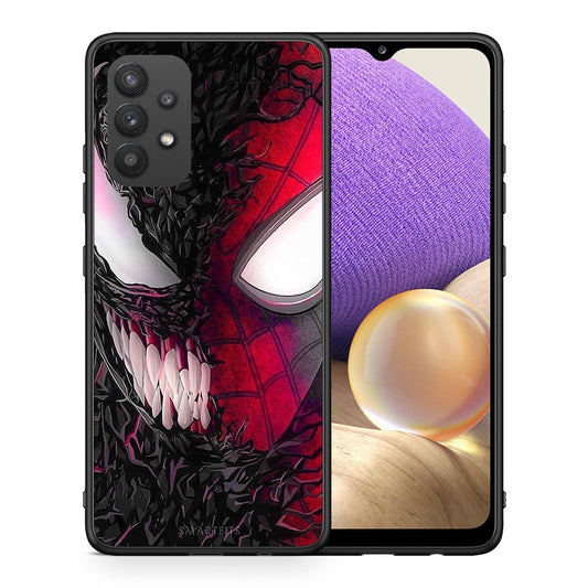 Θήκη Samsung A32 4G SpiderVenom PopArt από τη Smartfits με σχέδιο στο πίσω μέρος και μαύρο περίβλημα | Samsung A32 4G SpiderVenom PopArt case with colorful back and black bezels