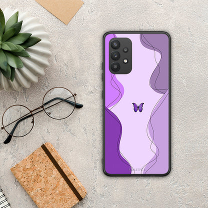 Purple Mariposa - Samsung Galaxy A32 4G θήκη