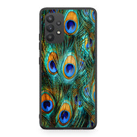 Thumbnail for Samsung A32 4G Real Peacock Feathers θήκη από τη Smartfits με σχέδιο στο πίσω μέρος και μαύρο περίβλημα | Smartphone case with colorful back and black bezels by Smartfits