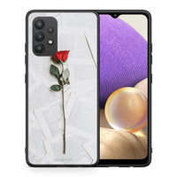 Thumbnail for Θήκη Samsung A32 4G Red Rose από τη Smartfits με σχέδιο στο πίσω μέρος και μαύρο περίβλημα | Samsung A32 4G Red Rose case with colorful back and black bezels