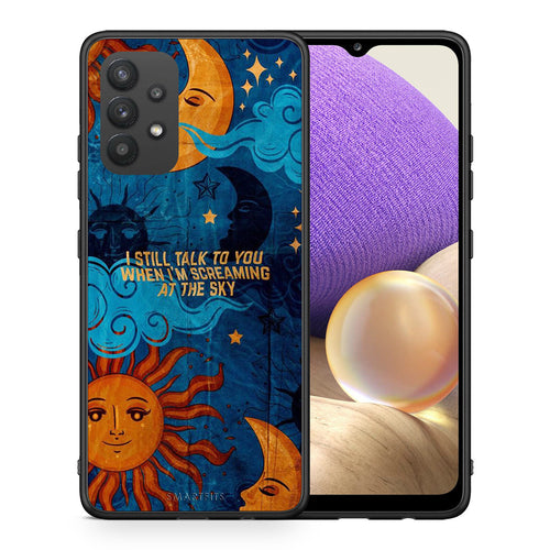 Θήκη Samsung A32 4G Screaming Sky από τη Smartfits με σχέδιο στο πίσω μέρος και μαύρο περίβλημα | Samsung A32 4G Screaming Sky case with colorful back and black bezels