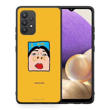 Θήκη Αγίου Βαλεντίνου Samsung A32 4G So Cool από τη Smartfits με σχέδιο στο πίσω μέρος και μαύρο περίβλημα | Samsung A32 4G So Cool case with colorful back and black bezels