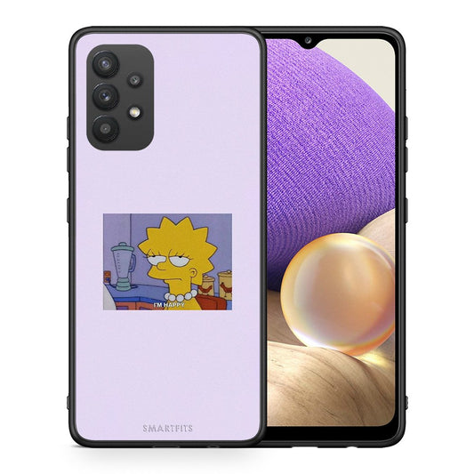 Θήκη Samsung A32 4G So Happy από τη Smartfits με σχέδιο στο πίσω μέρος και μαύρο περίβλημα | Samsung A32 4G So Happy case with colorful back and black bezels