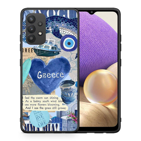 Θήκη Samsung A32 4G Summer In Greece από τη Smartfits με σχέδιο στο πίσω μέρος και μαύρο περίβλημα | Samsung A32 4G Summer In Greece case with colorful back and black bezels