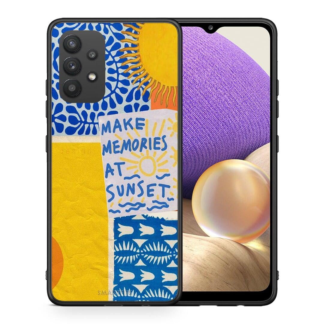 Θήκη Samsung A32 4G Sunset Memories από τη Smartfits με σχέδιο στο πίσω μέρος και μαύρο περίβλημα | Samsung A32 4G Sunset Memories case with colorful back and black bezels
