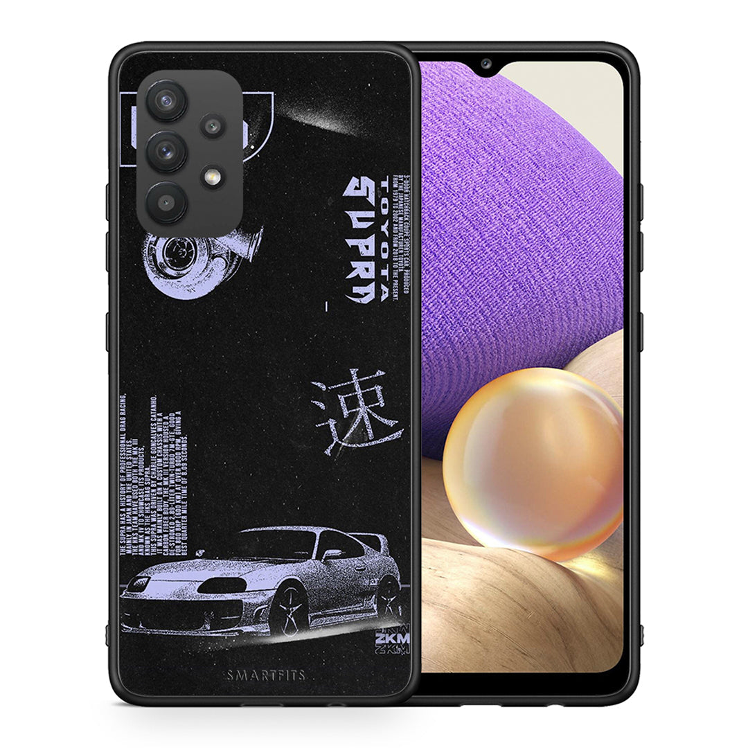 Θήκη Αγίου Βαλεντίνου Samsung A32 4G Tokyo Drift από τη Smartfits με σχέδιο στο πίσω μέρος και μαύρο περίβλημα | Samsung A32 4G Tokyo Drift case with colorful back and black bezels