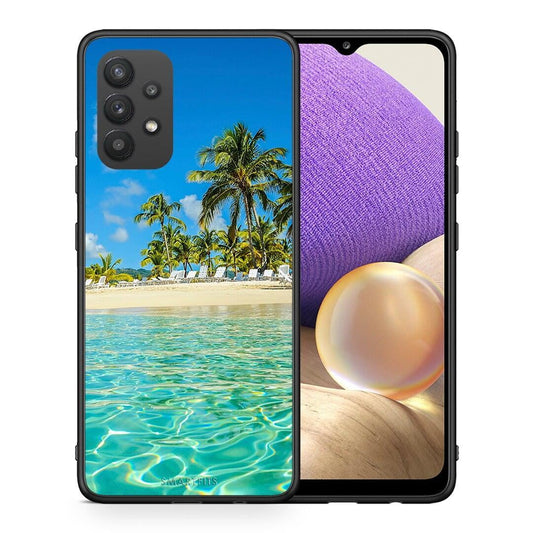 Θήκη Samsung A32 4G Tropical Vibes από τη Smartfits με σχέδιο στο πίσω μέρος και μαύρο περίβλημα | Samsung A32 4G Tropical Vibes case with colorful back and black bezels