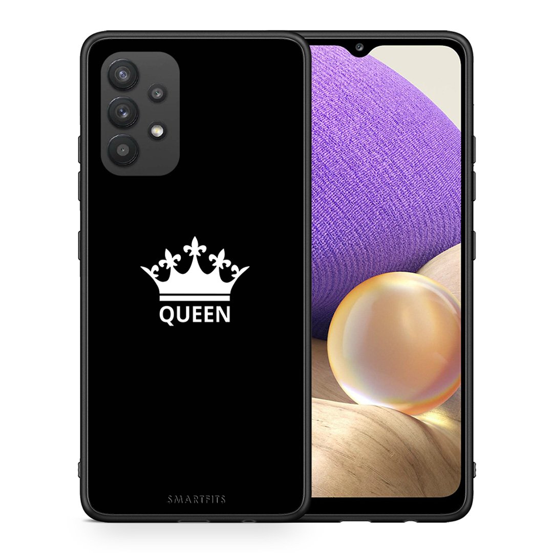 Θήκη Samsung A32 4G Queen Valentine από τη Smartfits με σχέδιο στο πίσω μέρος και μαύρο περίβλημα | Samsung A32 4G Queen Valentine case with colorful back and black bezels