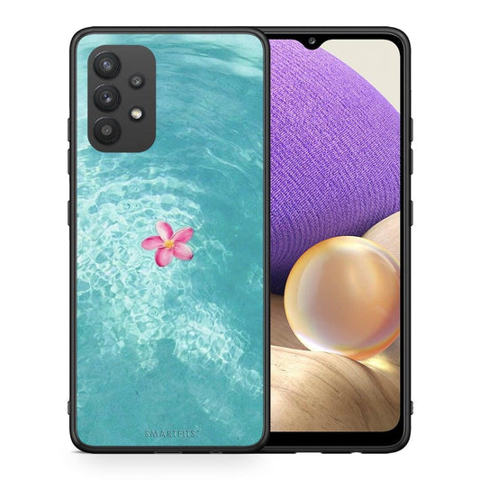 Θήκη Samsung A32 4G Water Flower από τη Smartfits με σχέδιο στο πίσω μέρος και μαύρο περίβλημα | Samsung A32 4G Water Flower case with colorful back and black bezels