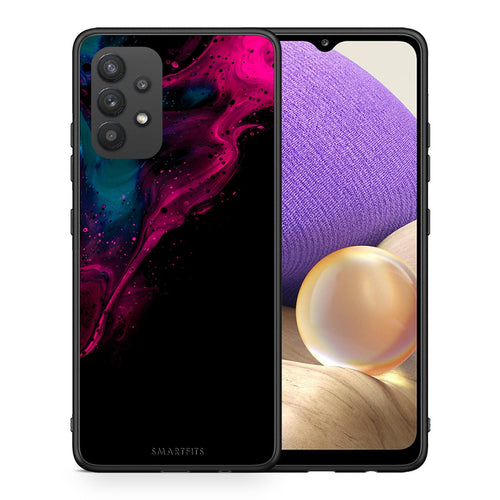 Θήκη Samsung A32 4G Pink Black Watercolor από τη Smartfits με σχέδιο στο πίσω μέρος και μαύρο περίβλημα | Samsung A32 4G Pink Black Watercolor case with colorful back and black bezels