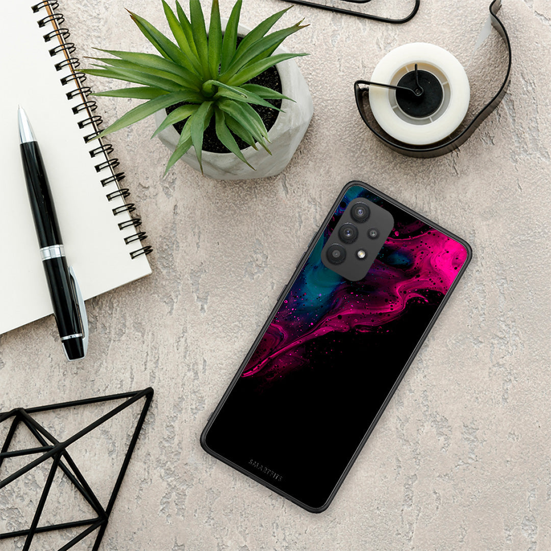 Watercolor Pink Black - Samsung Galaxy A32 4G θήκη