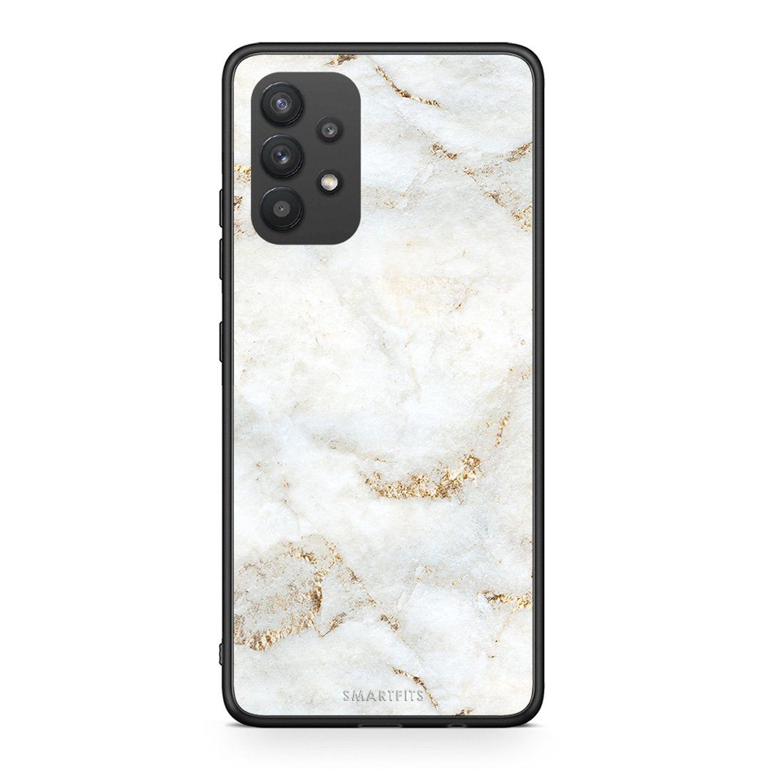 Samsung A32 4G White Gold Marble θήκη από τη Smartfits με σχέδιο στο πίσω μέρος και μαύρο περίβλημα | Smartphone case with colorful back and black bezels by Smartfits