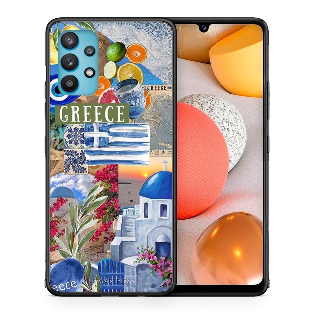Θήκη Samsung Galaxy A32 5G All Greek από τη Smartfits με σχέδιο στο πίσω μέρος και μαύρο περίβλημα | Samsung Galaxy A32 5G All Greek case with colorful back and black bezels