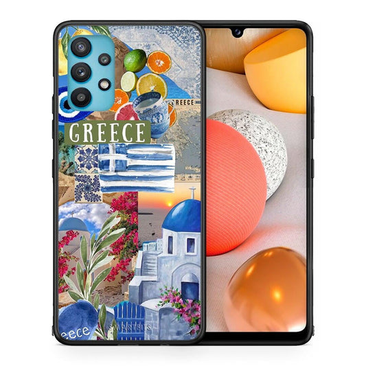 Θήκη Samsung Galaxy A32 5G All Greek από τη Smartfits με σχέδιο στο πίσω μέρος και μαύρο περίβλημα | Samsung Galaxy A32 5G All Greek case with colorful back and black bezels
