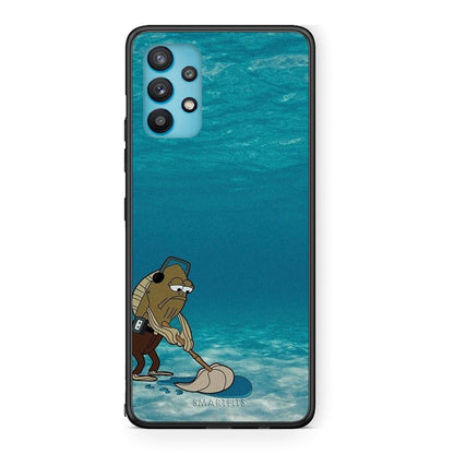 Samsung Galaxy A32 5G Clean The Ocean Θήκη από τη Smartfits με σχέδιο στο πίσω μέρος και μαύρο περίβλημα | Smartphone case with colorful back and black bezels by Smartfits