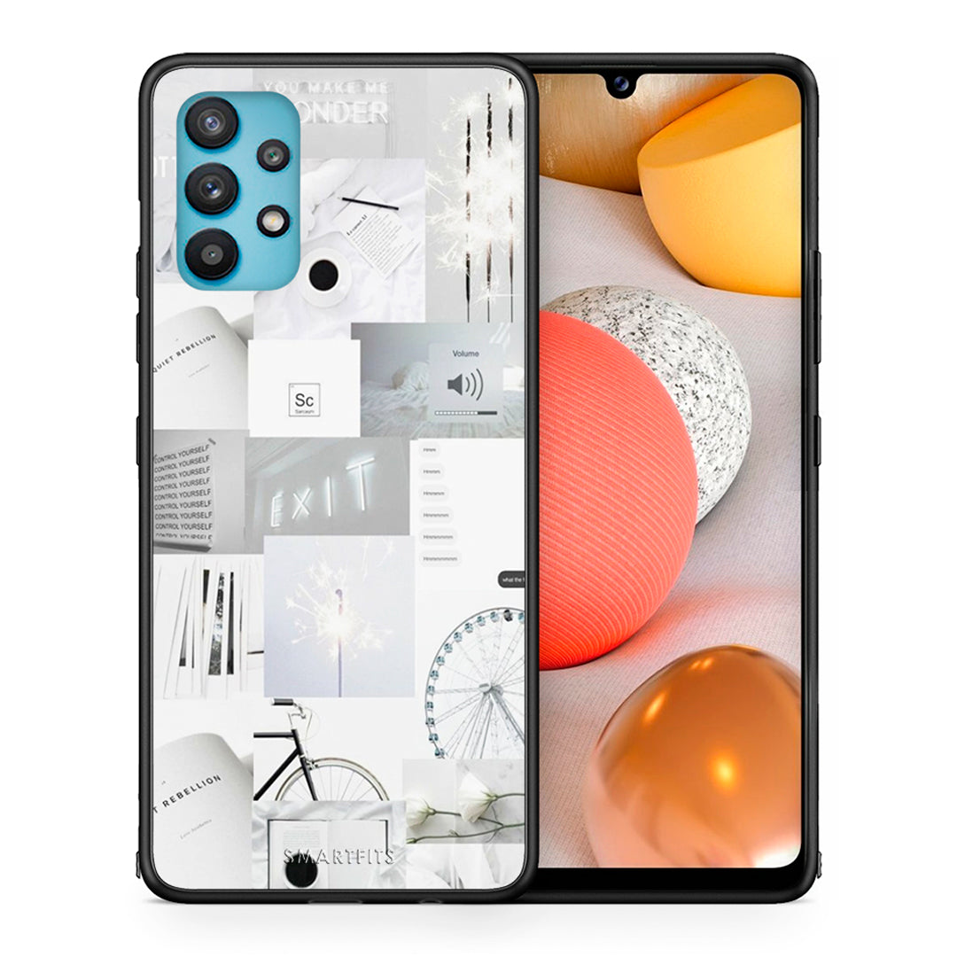 Θήκη Αγίου Βαλεντίνου Samsung Galaxy A32 5G Collage Make Me Wonder από τη Smartfits με σχέδιο στο πίσω μέρος και μαύρο περίβλημα | Samsung Galaxy A32 5G Collage Make Me Wonder case with colorful back and black bezels