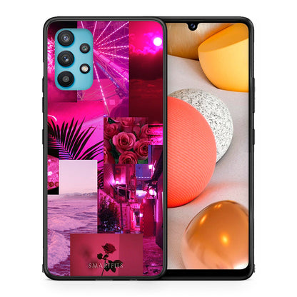 Θήκη Αγίου Βαλεντίνου Samsung Galaxy A32 5G Collage Red Roses από τη Smartfits με σχέδιο στο πίσω μέρος και μαύρο περίβλημα | Samsung Galaxy A32 5G Collage Red Roses case with colorful back and black bezels