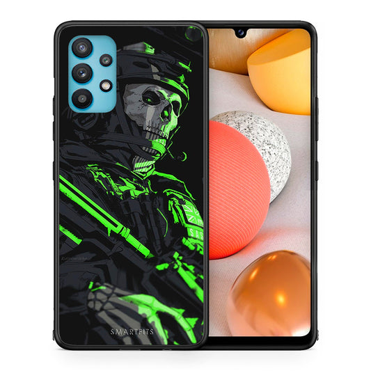 Θήκη Αγίου Βαλεντίνου Samsung Galaxy A32 5G Green Soldier από τη Smartfits με σχέδιο στο πίσω μέρος και μαύρο περίβλημα | Samsung Galaxy A32 5G Green Soldier case with colorful back and black bezels