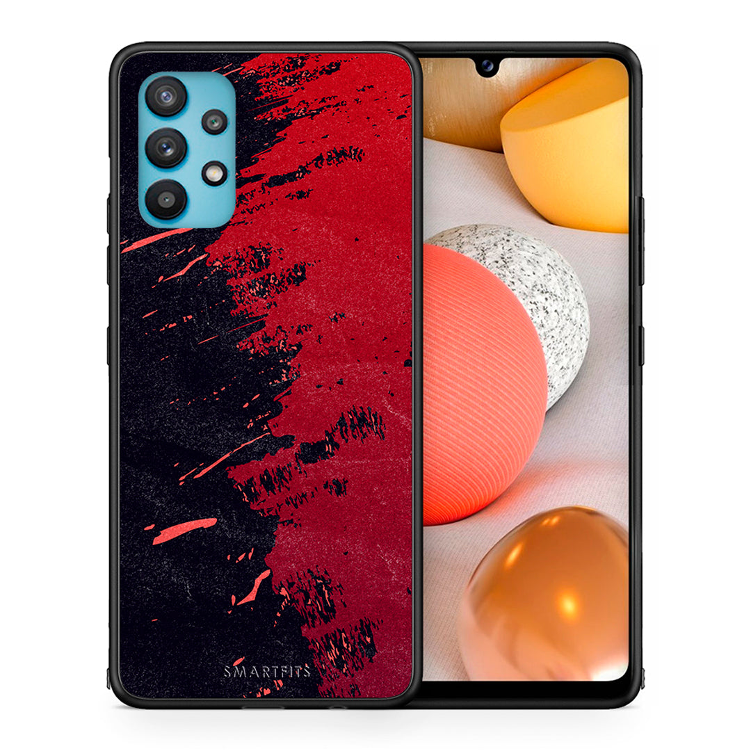 Θήκη Αγίου Βαλεντίνου Samsung Galaxy A32 5G Red Paint από τη Smartfits με σχέδιο στο πίσω μέρος και μαύρο περίβλημα | Samsung Galaxy A32 5G Red Paint case with colorful back and black bezels