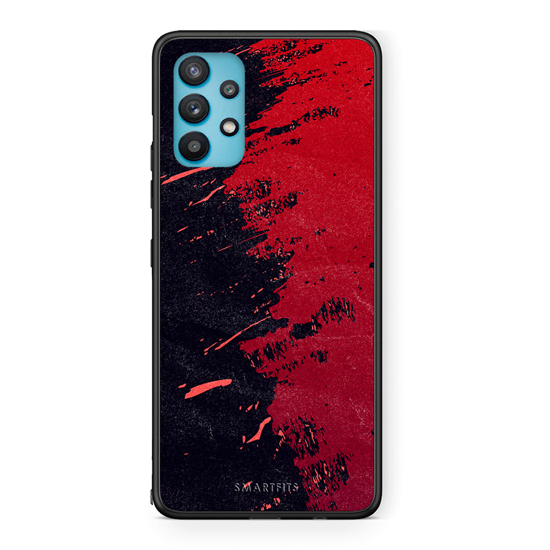 Samsung Galaxy A32 5G Red Paint Θήκη Αγίου Βαλεντίνου από τη Smartfits με σχέδιο στο πίσω μέρος και μαύρο περίβλημα | Smartphone case with colorful back and black bezels by Smartfits