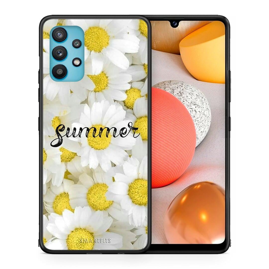 Θήκη Samsung Galaxy A32 5G Summer Daisies από τη Smartfits με σχέδιο στο πίσω μέρος και μαύρο περίβλημα | Samsung Galaxy A32 5G Summer Daisies case with colorful back and black bezels