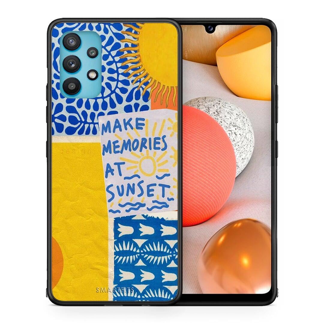 Θήκη Samsung Galaxy A32 5G Sunset Memories από τη Smartfits με σχέδιο στο πίσω μέρος και μαύρο περίβλημα | Samsung Galaxy A32 5G Sunset Memories case with colorful back and black bezels