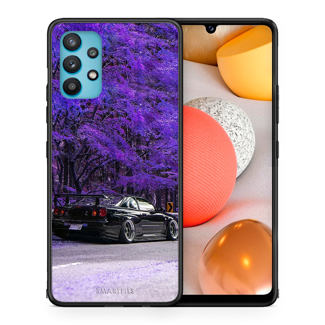 Θήκη Αγίου Βαλεντίνου Samsung Galaxy A32 5G Super Car από τη Smartfits με σχέδιο στο πίσω μέρος και μαύρο περίβλημα | Samsung Galaxy A32 5G Super Car case with colorful back and black bezels