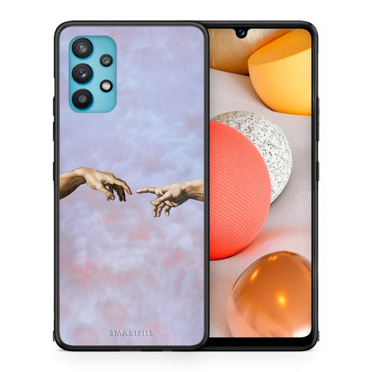 Θήκη Samsung Galaxy A32 5G  Adam Hand από τη Smartfits με σχέδιο στο πίσω μέρος και μαύρο περίβλημα | Samsung Galaxy A32 5G  Adam Hand case with colorful back and black bezels