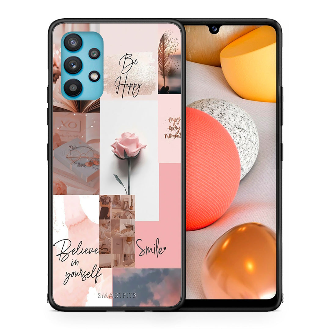 Θήκη Samsung Galaxy A32 5G  Aesthetic Collage από τη Smartfits με σχέδιο στο πίσω μέρος και μαύρο περίβλημα | Samsung Galaxy A32 5G  Aesthetic Collage case with colorful back and black bezels
