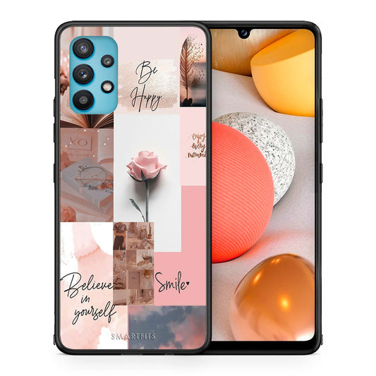 Θήκη Samsung Galaxy A32 5G  Aesthetic Collage από τη Smartfits με σχέδιο στο πίσω μέρος και μαύρο περίβλημα | Samsung Galaxy A32 5G  Aesthetic Collage case with colorful back and black bezels