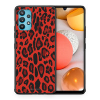 Thumbnail for Θήκη Samsung Galaxy A32 5G  Red Leopard Animal από τη Smartfits με σχέδιο στο πίσω μέρος και μαύρο περίβλημα | Samsung Galaxy A32 5G  Red Leopard Animal case with colorful back and black bezels